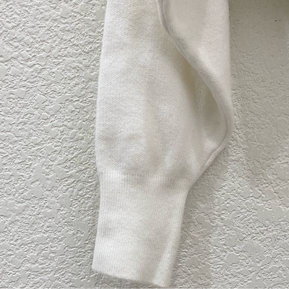 ZARA Ivory White Knit Cropped Hoodie Sweater Size S - Picture 5 of 8